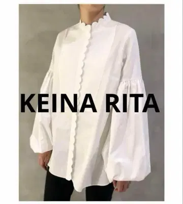 KEINA RITA 케이나리타 스캘럽 퍼프 슬리브 블라우스