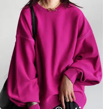 안티카 맨투맨 라이크 니트 오버 사이즈 핑크 니트