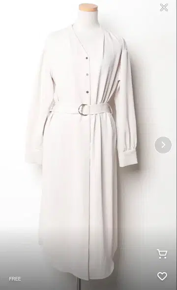 1회 착용 롱 원피스 화이트 베이지 나노 유니버스