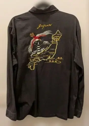 알파 ALPHA 자수 셔츠 헤링본 자켓 셔츠