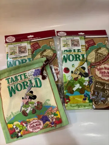 디즈니씨 푸드 & 와인 페스티벌 미니 타월 2개 x 2 세트 복조리