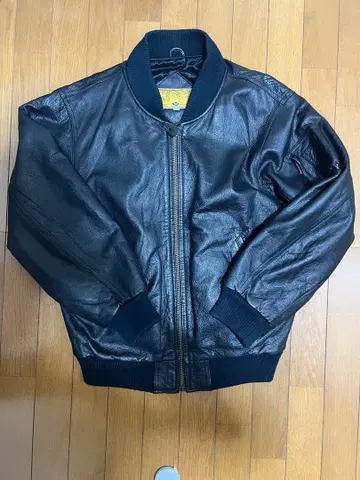 가죽 ma-1 구제 의류 봄버 자켓 L 사이즈 빈티지 블랙 소가죽