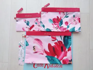 [ 새상품 ] 캐스키드슨 파우치 꽃무늬 페인트 박스 플라워 3개 세트