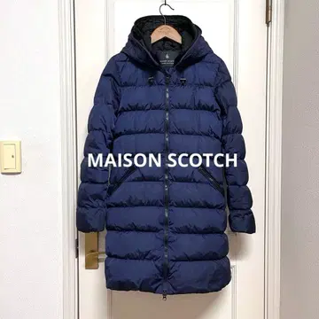 MAISON SCOTCH 네이비 다운 코트 후드 부착