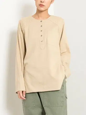 미사용 새상품 NOWOS 45360엔 베이지 긴팔 셔츠