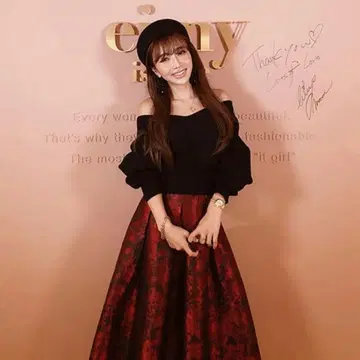 eimy istoire 자카드 스커트 콤비 니트 원피스