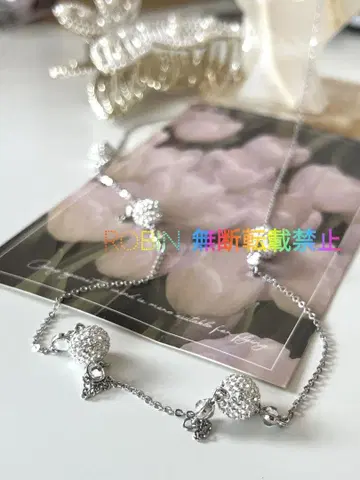 정품 스와로브스키 컨디션 최상 크리스탈 볼 체인 목걸이 롱