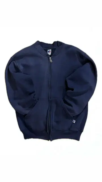 빈티지 러셀 맨투맨 집업 네이비