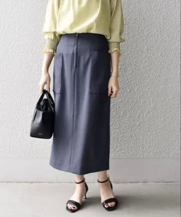 SHIPS 프론트 지퍼 타이트 스커트 다크 그레이 XL 사이즈 LL