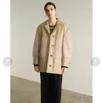 CLANE 가죽 다운 mix 자켓 1 베이지