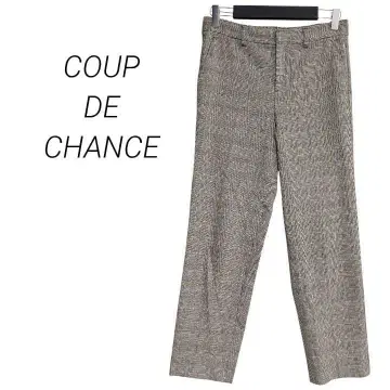 [쿠 드 샹스] 글렌체크 테이퍼드 팬츠 뒷면 밴딩 스트레치 워셔블