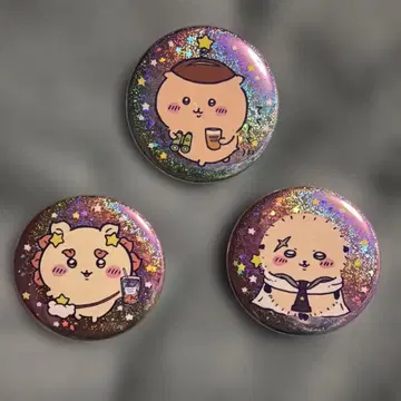 치이카와 (먼작귀) 별이 내리는 스카이트리 홀로그램 캔뱃지 3종 세트