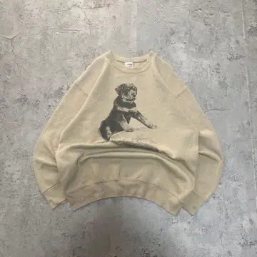 00s 프룻 오브 더 룸 USA 구제 의류 애니멀 맨투맨 개 L 사이즈