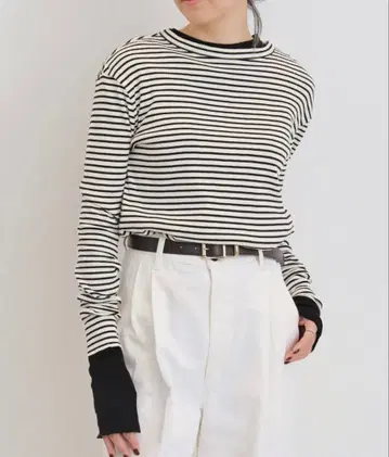 라빠르망 BORDER RIB LONGSLEEVE T-SHIRT