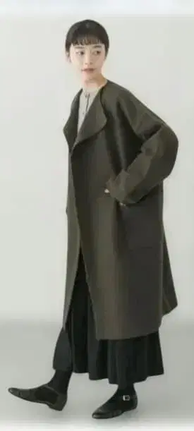 카구레 울 루즈 가운 코트