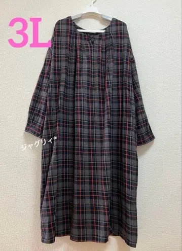 soulberry 체크 무늬 원피스 가을/겨울 플러스 사이즈 3L