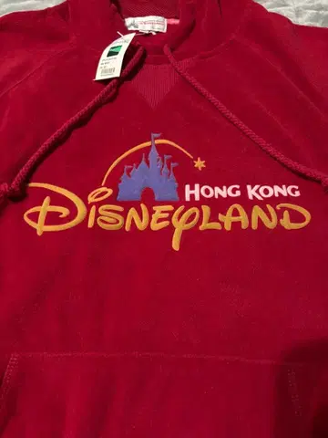 디즈니 빈티지 홍콩 디즈니랜드 후드티 M 빨간색