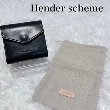 Hender scheme 플랩 월렛 블랙 가죽 접이식 지갑
