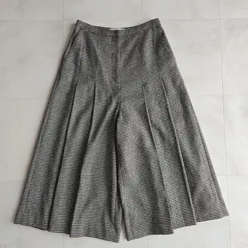 Demi-Luxe BEAMS 2턱 와이드 큐롯 팬츠 하운드투스 36