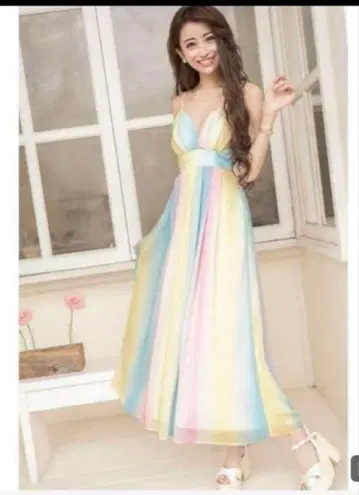 emiria wiz 멀티 스트라이프 맥시 원피스