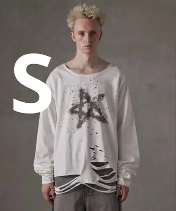 [ GRANCY ] 큐빅 디자인 그래픽 데미지 롱 T