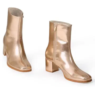 앵클부츠 청키힐 로즈 골드 24.5 귀여운 부츠