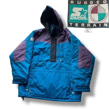 90s STARTER 절개 충전솜 아노락 후드티 size L