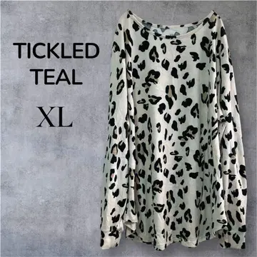 틱클드 틸 긴팔 T셔츠 레오파드 무늬 XL