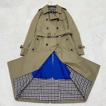 컨디션 최상 아쿠아 스큐텀 블루 라이너 롱 트렌치코트 베이지 XL