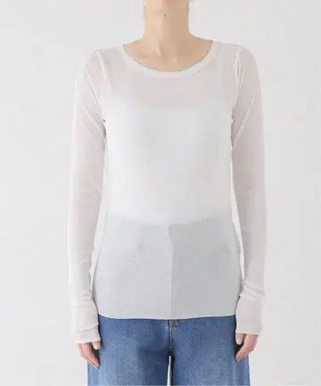 이에나 IENA 강연 골지 크루넥 티셔츠 화이트