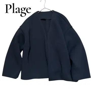 Plage 플라주 노카라 본딩 코트 블랙