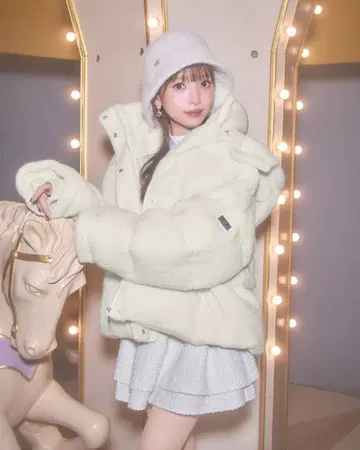 후디 보아 숏 블루종