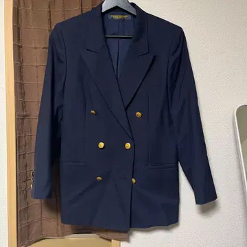 브룩스 브라더스 네이비 더블 테일러드 자켓 금장 버튼