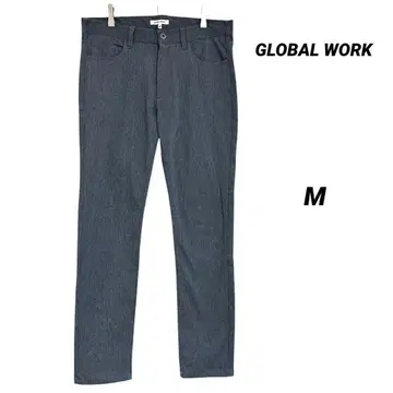 GLOBAL WORK 스트레치 데님 조 팬츠 남성용 M 슬림 깔끔