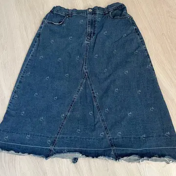 M165 폰트 러브 데님 스커트