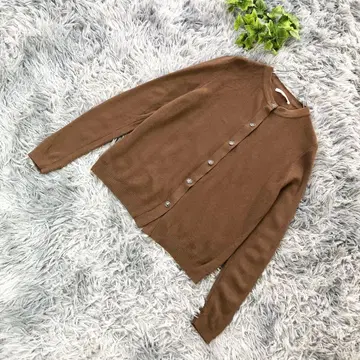 CORDIER [40] 브라운 니트 가디건 긴팔 버튼 가을 겨울용