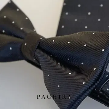 나비 넥타이 치프 블랙 화이트 남성용 결혼식 사전 촬영 도트