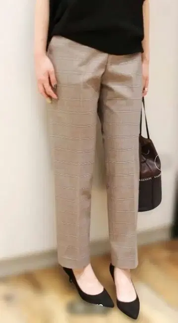 IENA 체크 스틱 팬츠