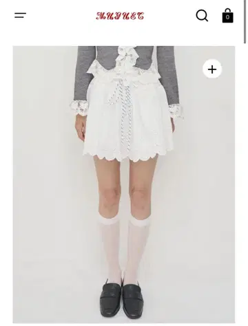 cotton punching mini skirt S