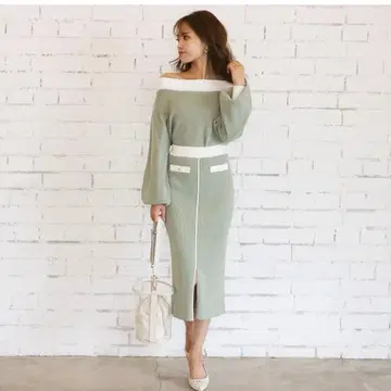 ROYAL PARTY 민트 그린 셋업 리브