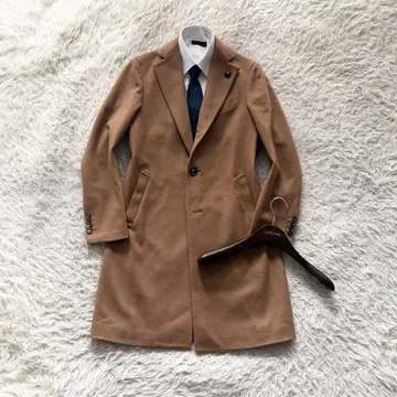 [ 23AW ] LARDINI 신 로고 카멜 울 체스터 코트 44