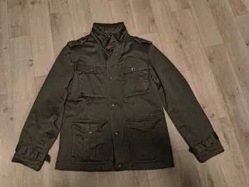 숨김 후드 부착 밀리터리 자켓 올리브 그린 사이즈 L