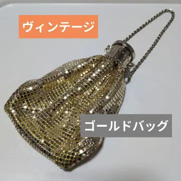 레어 골드 메탈 메쉬 파티 백 빈티지
