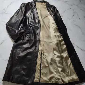 구하기 어려움 폴스미스 체스터 코트 소가죽 카우 레더 롱 기장 블랙