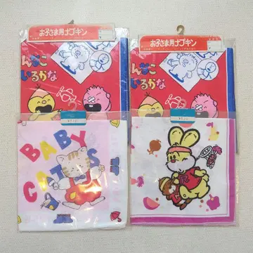 [ 당시 물건 ] 쇼와 레트로 손수건 4개 세트