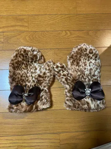 레오파드 무늬 미니 장갑