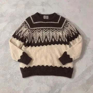 VARDE77 모헤어 혼방 울 니트 일본제 네이티브 노르딕 무늬