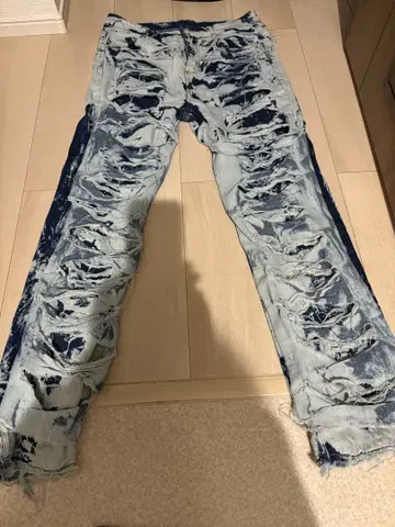 데미지 가공 슬림핏 데님 L