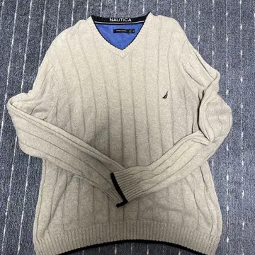 NAUTICA 그레이 V넥 스웨터 XL