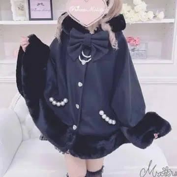 Princess Melody 블랙 판초 코트 MARS